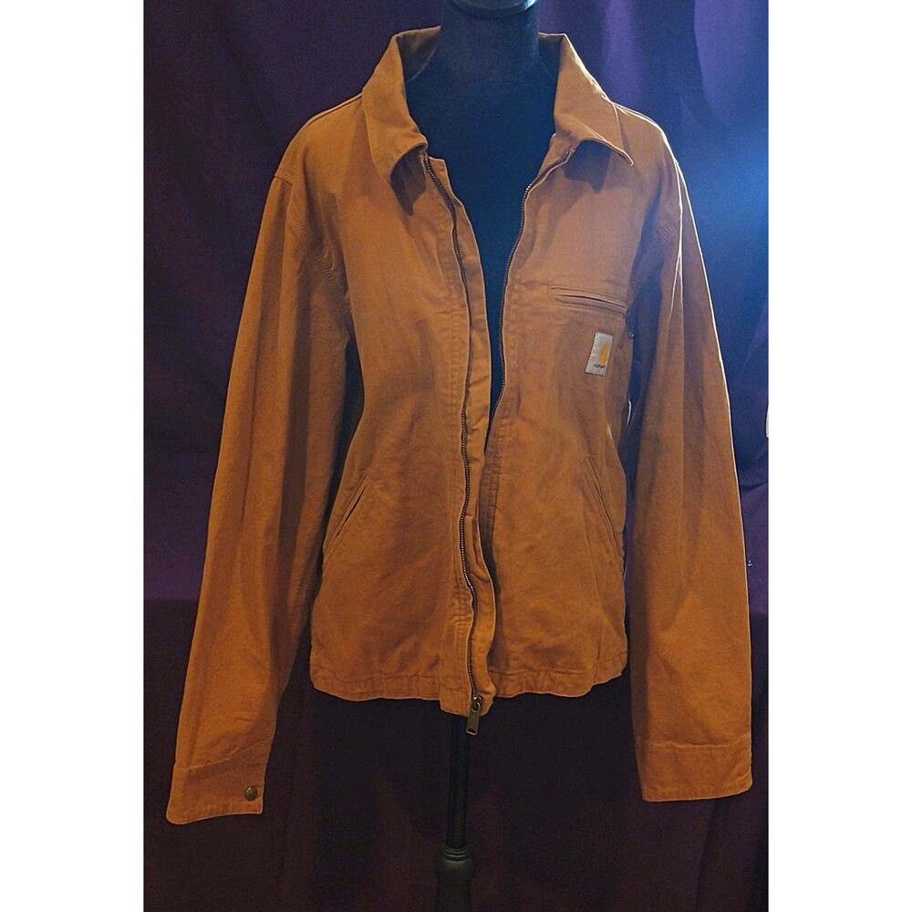 Carhartt Women's Rugged Flex Relaxed Canvas Jacket Brown Size M SP24 Sample